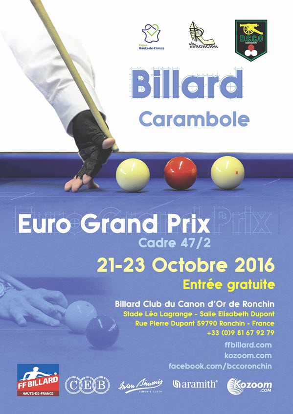 CEB Grand Prix Cadre 47/2 starts next weekend