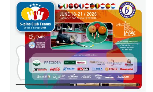THE COUPE D'EUROPE 5-PINS STARTS TOMORROW IN JABLONEC, CZECHIA