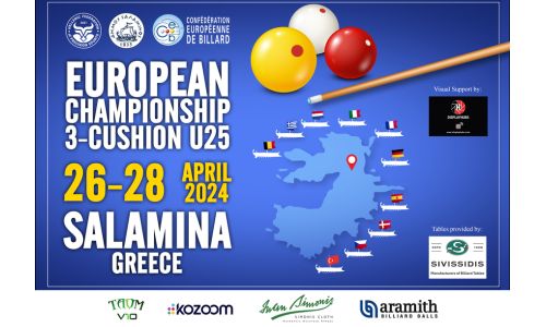 EUROPEAN CHAMPIONSHIP 3-CUSHION U25: SALAMINA, GREECE.