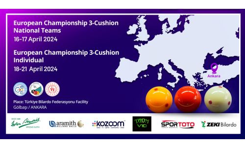EC 3-CUSHION INDIVIDUAL: LAST 16 ROUND OF THE INDIVIDUAL CHAMPIONSHIP IS READY TO START.